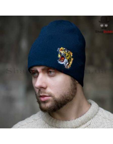 Шапка чоловіча Gunner, Gucci, тигр, синя