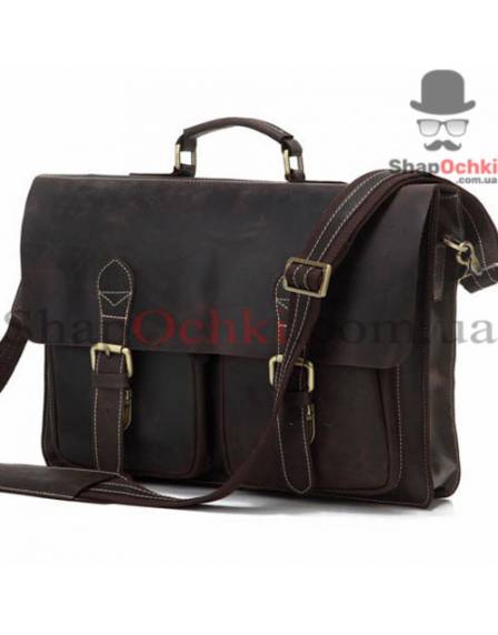 Портфель мужской Tiding Bag 7105R, кожа, темно-коричневый