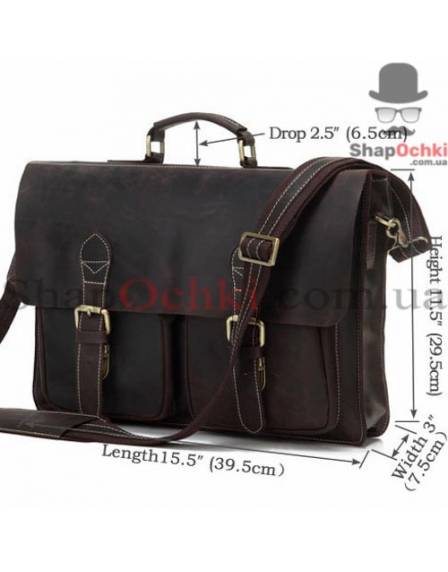 Портфель мужской Tiding Bag 7105R, кожа, темно-коричневый