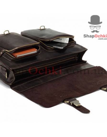 Портфель мужской Tiding Bag 7105R, кожа, темно-коричневый