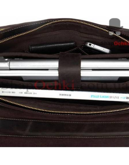 Портфель мужской Tiding Bag 7105R, кожа, темно-коричневый