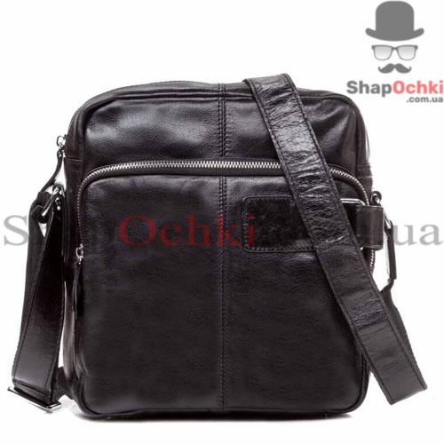 Сумка мессенджер мужская Tiding Bag 6012A,  кожа,  черная