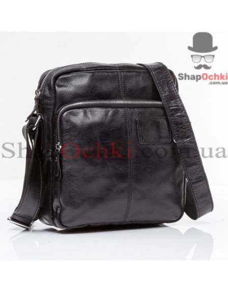 Сумка мессенджер мужская Tiding Bag 6012A, кожа, черная