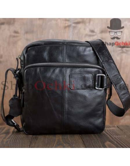 Сумка мессенджер мужская Tiding Bag 6012A, кожа, черная