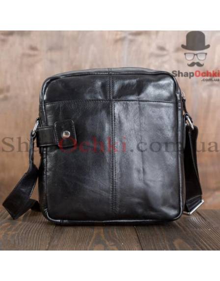 Сумка мессенджер мужская Tiding Bag 6012A, кожа, черная