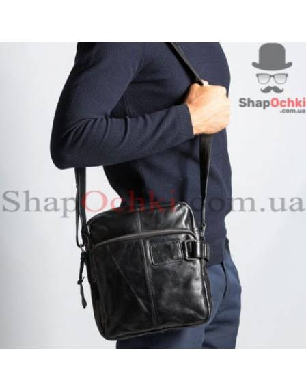Сумка мессенджер мужская Tiding Bag 6012A, кожа, черная