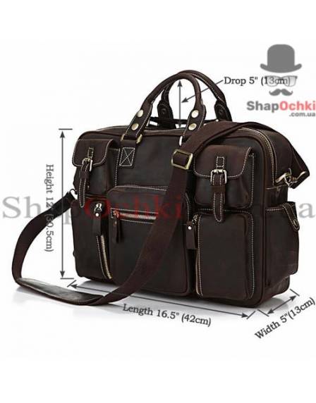 Сумка чоловіча Tiding Bag 7028R, шкіра, кофейна