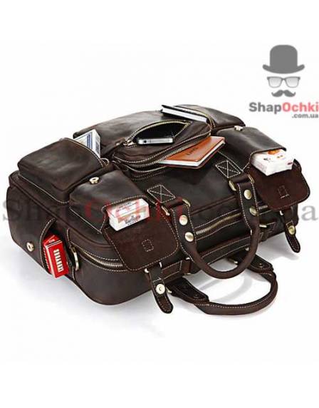 Сумка чоловіча Tiding Bag 7028R, шкіра, кофейна