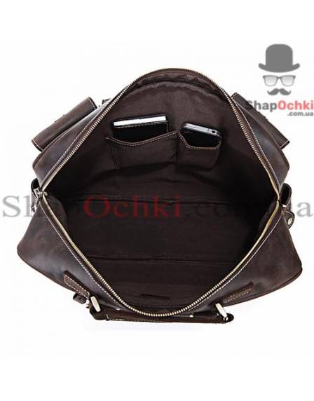 Сумка чоловіча Tiding Bag 7028R, шкіра, кофейна
