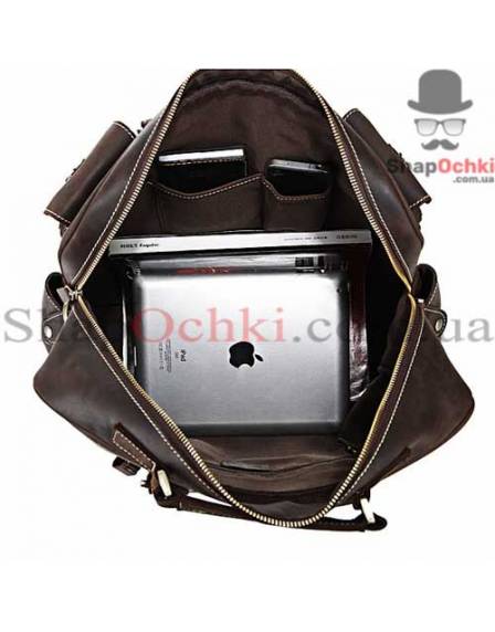 Сумка чоловіча Tiding Bag 7028R, шкіра, кофейна