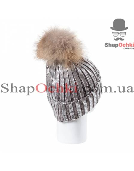 Шапка жіноча UGG, Джуді, світло-сірий+срібло