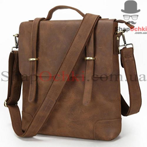 Сумка мессенджер мужская Tiding Bag t3269,  кожа,  коричневая