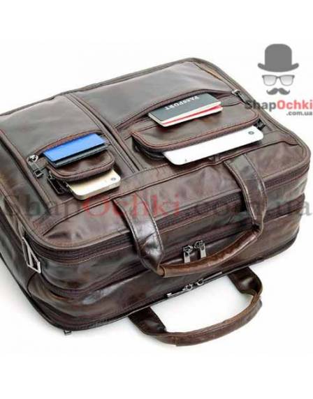 Сумка чоловіча Jasper&Maine 7093C, шкіра, шоколад