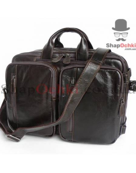 Сумка рюкзак чоловіча Jasper&Maine 7014Q-2, шкіра, колір темно-коричневий