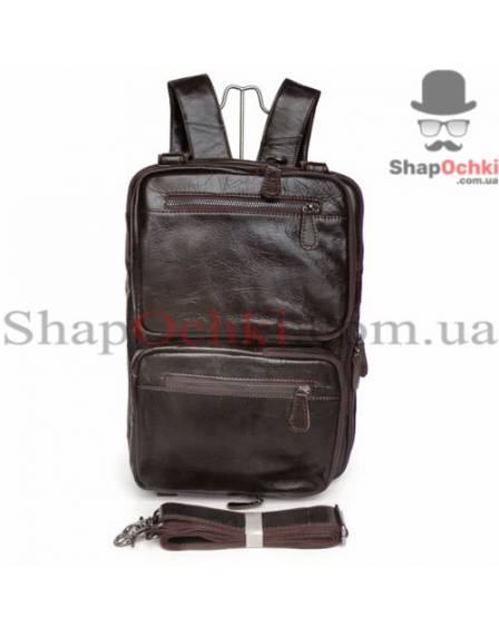 Сумка рюкзак чоловіча Jasper&Maine 7014Q-2, шкіра, колір темно-коричневий