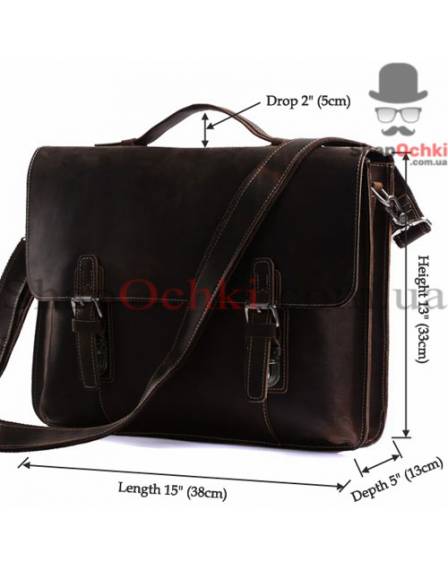 Портфель чоловічий Tiding Bag 7035R, шкіра, темно-коричневий