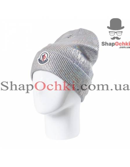 Шапка жіноча Moncler, Джазі, світло-сірий+перламутр