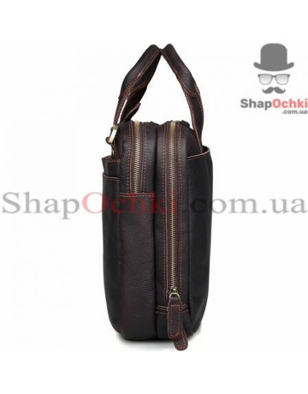 Сумка чоловіча Tiding Bag 7092Q, шкіра, темно-коричнева