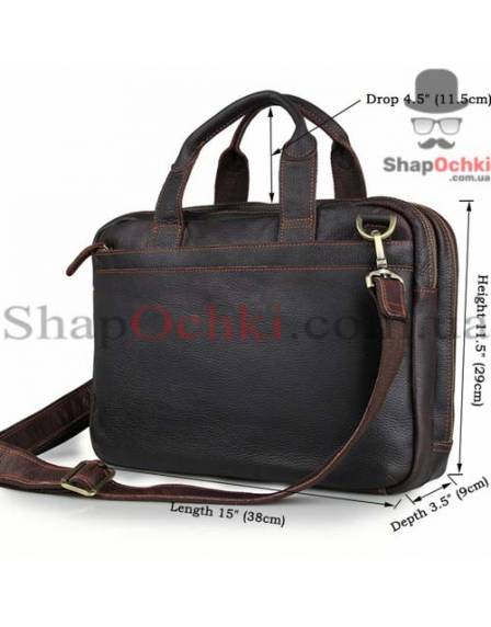 Сумка чоловіча Tiding Bag 7092Q, шкіра, темно-коричнева