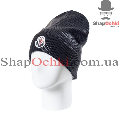 Шапка женская Moncler,  Джази,  цвет черный+черный