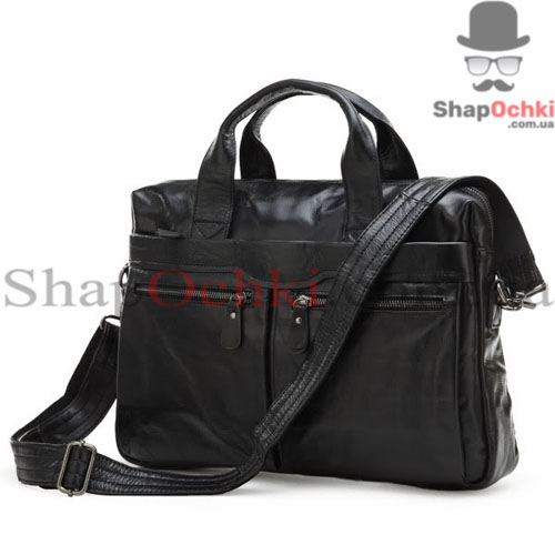 Сумка мужская Jasper&Maine 7122A,  кожа,  черная