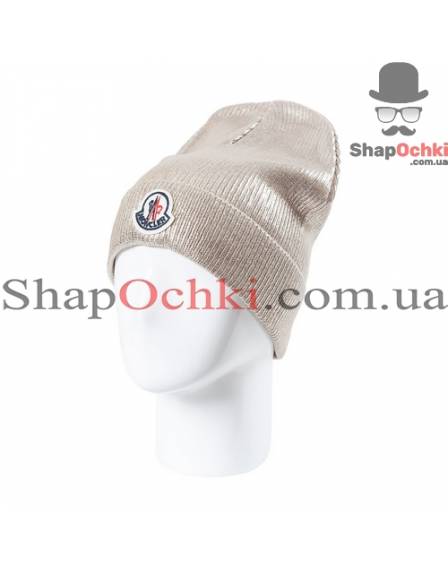 Шапка жіноча Moncler, Джазі, колір  світло-бежевий+світле золото