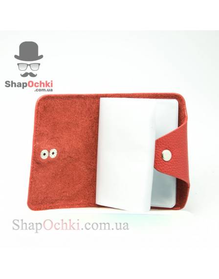 Візитниця жіноча Shaishi 2178, шкір/зам, червона