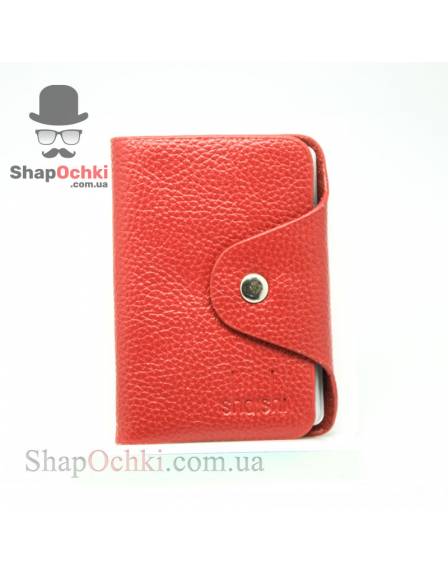 Візитниця жіноча Shaishi 2178, шкір/зам, червона