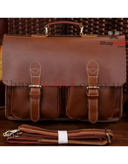 Портфель чоловічий Tiding Bag 7105X-1, шкіра, коричневий