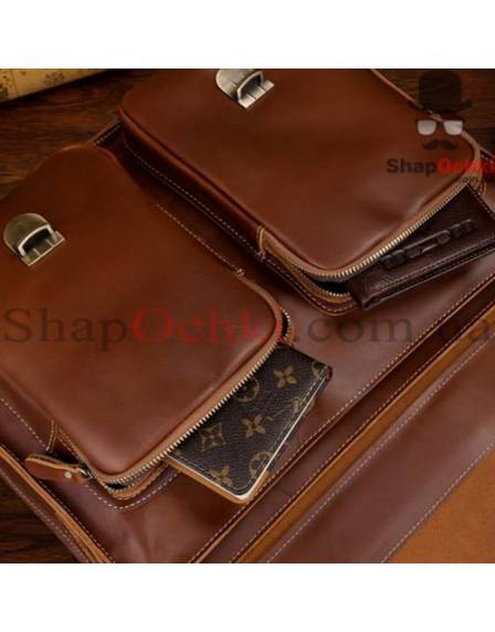 Портфель чоловічий Tiding Bag 7105X-1, шкіра, коричневий