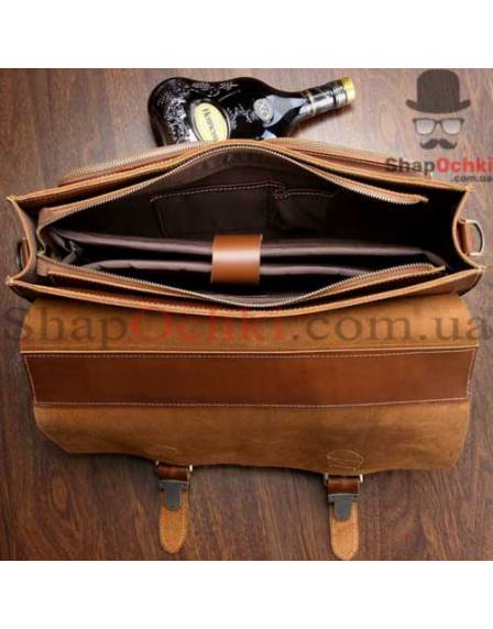 Портфель чоловічий Tiding Bag 7105X-1, шкіра, коричневий