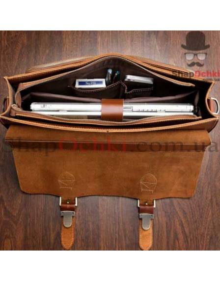 Портфель чоловічий Tiding Bag 7105X-1, шкіра, коричневий