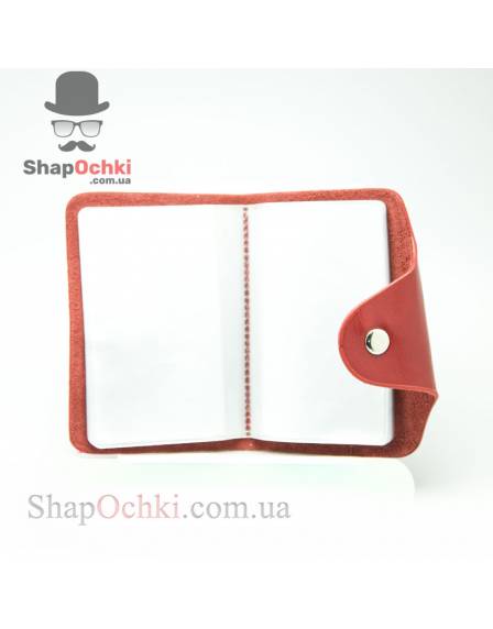 Візитниця жіноча Shaishi 2174, шкір/зам, червона