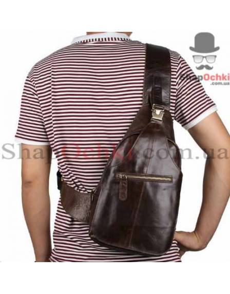 Сумка мужская Tiding Bag 2467C, кожа, кофейная