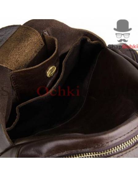 Сумка мужская Tiding Bag 2467C, кожа, кофейная