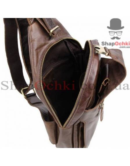 Сумка мужская Tiding Bag 2467C, кожа, кофейная