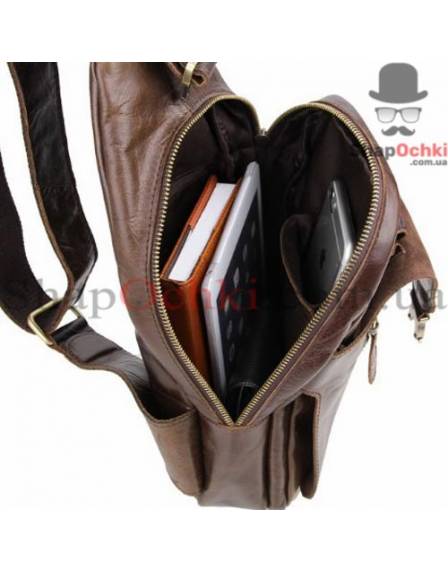 Сумка мужская Tiding Bag 2467C, кожа, кофейная