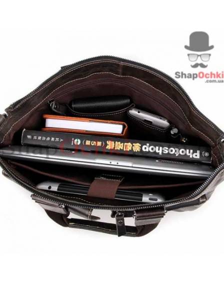 Сумка чоловіча Tiding Bag 7264J, шкіра, сіро-коричнева