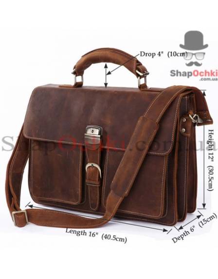Портфель чоловічий Tiding Bag 7164R, шкіра, коричневий