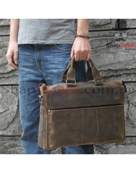 Сумка чоловіча Tiding Bag t1096, шкіра, темно-коричнева