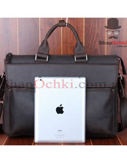 Сумка чоловіча Tiding Bag t1096, шкіра, темно-коричнева