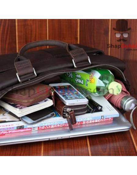 Сумка чоловіча Tiding Bag t1096, шкіра, темно-коричнева