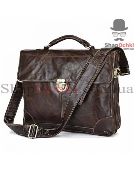 Портфель чоловічий Tiding Bag 7091Q, шкіра, темно-коричневий