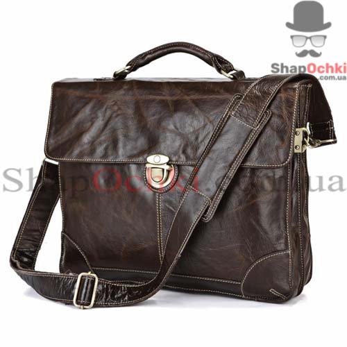 Портфель чоловічий Tiding Bag 7091Q,  шкіра,  темно-коричневий