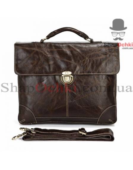 Портфель чоловічий Tiding Bag 7091Q, шкіра, темно-коричневий