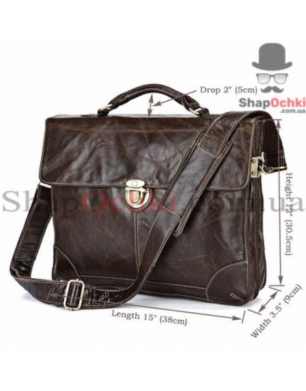 Портфель чоловічий Tiding Bag 7091Q, шкіра, темно-коричневий