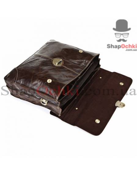 Портфель чоловічий Tiding Bag 7091Q, шкіра, темно-коричневий