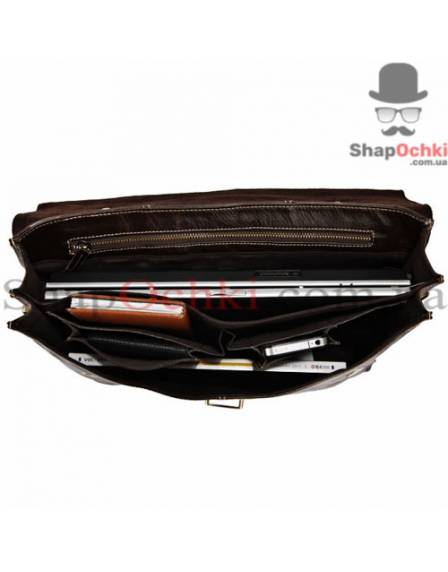 Портфель чоловічий Tiding Bag 7091Q, шкіра, темно-коричневий