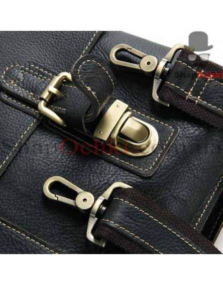 Портфель чоловічий Tiding Bag 7090A, шкіра, чорний