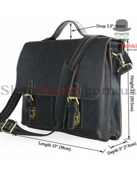 Портфель чоловічий Tiding Bag 7090A, шкіра, чорний